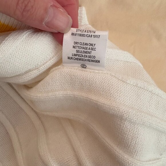 Minnie Rose Cotton Cashmere Preppy Striped Cardigan with Pockets! Size S - Picture 9 of 9